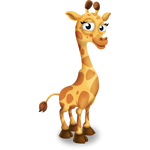 Yellow giraffe calf