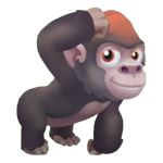 Brown baby gorilla