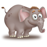 Gray elephant calf
