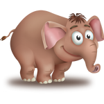 Brown elephant calf