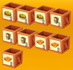 Boat with nine crates