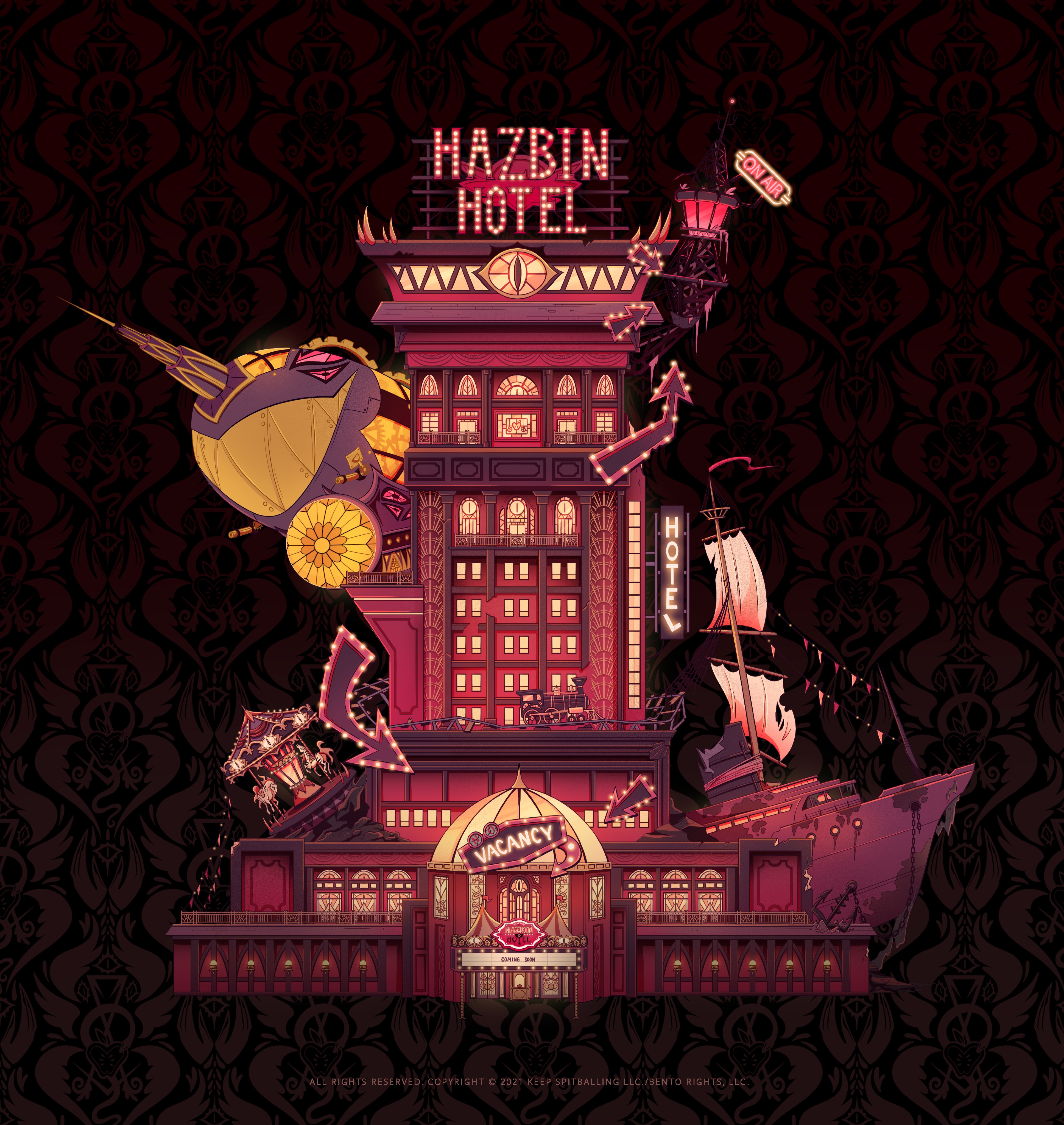 Hazbin Hotel on X: Join management and guests in the lobby for a holiday  gathering by the hell-fireplace!!    / X