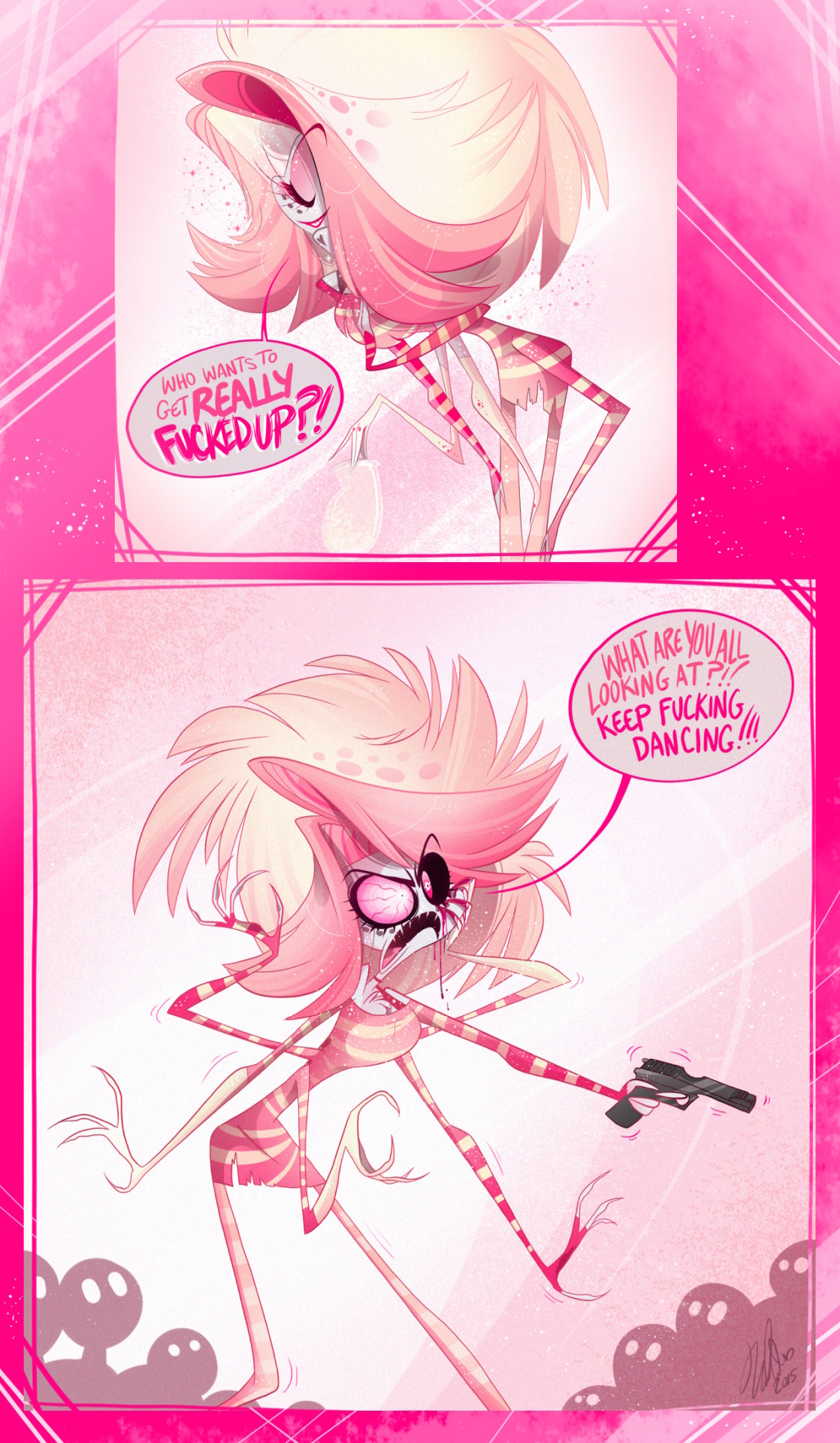 Angel Dust looks like he wasn't expecting such a relationship lol,  (by@mistmistly) : r/HazbinHotel