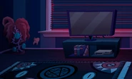 TV set in front of the window