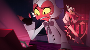 Moxxie wondering about Striker's blessed rifle