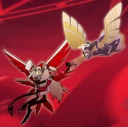 Charlie blocking Adam's punch with a demonic arm