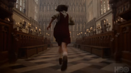 Lyra running through Oxford