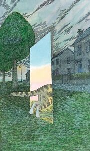 The cat disappearing into another world