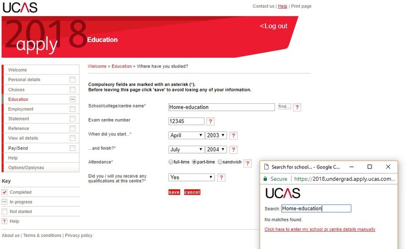 UCAS Home ed Find