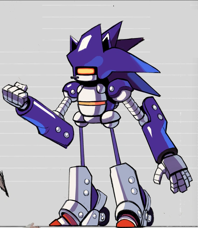 Jordo on Instagram: MECHA SONIC MK. II I've grown a lot in my ability to  use this art style since the first time I drew Mecha Sonic, and generally  have a better