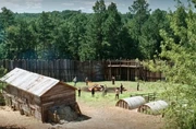 The wall and camp at Hilltop.