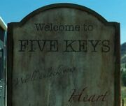 Five Keys welcome sign