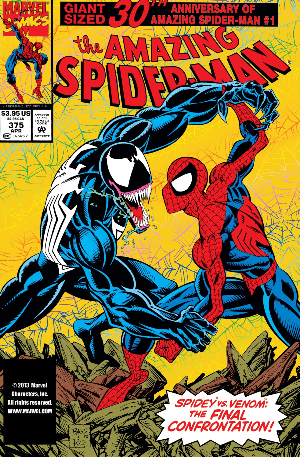 アメコミ Amazing Spider-Man #375 (1993) 9.6 Amazing SPIDER MAN 375 CGC 4XSS 9.6 McFarlane vs Venom Gold
