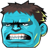 Mon-K's Head as Blue Hulk