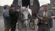 Bernie was surprised to see Vernon come back with a horse and a gypsy carriage