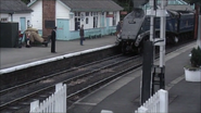 Ex-LNER "Sir Nigel Gresley" pulls into Ashfordly Station