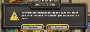 Crafting - disenchanting warning