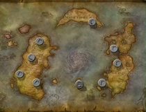 Markers depicting places to battle