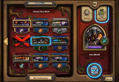 Play screen (Wild format)