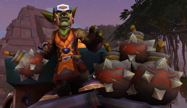 Pozzik in World of Warcraft throwing bombs