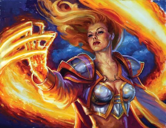 Jaina employing some fire magic