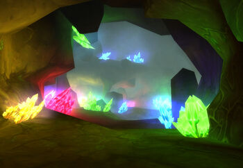 The zone is home to a range of brightly coloured crystals