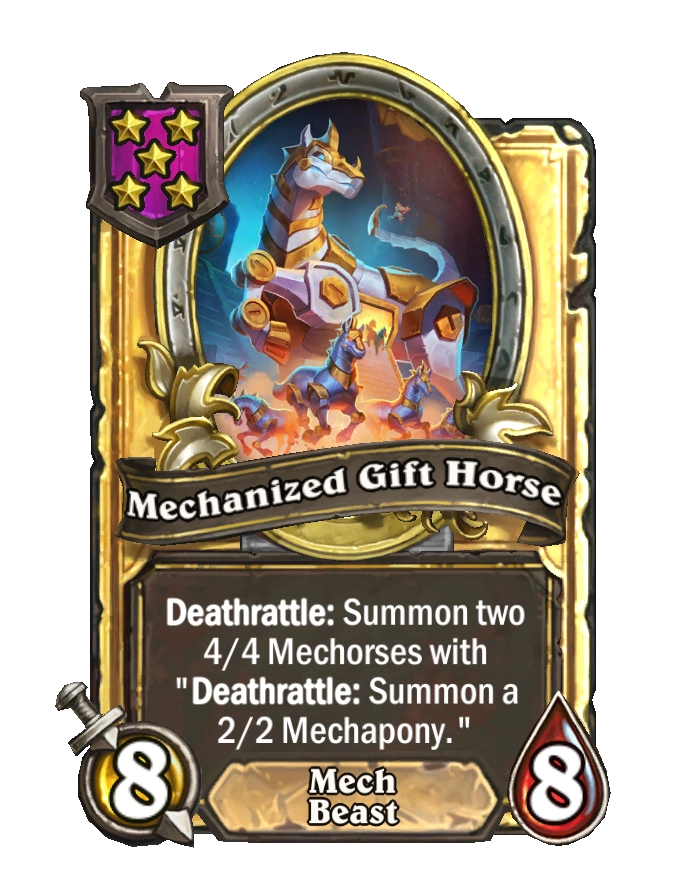 Battlegrounds/Mechanized Gift Horse (golden) Hearthstone Wiki