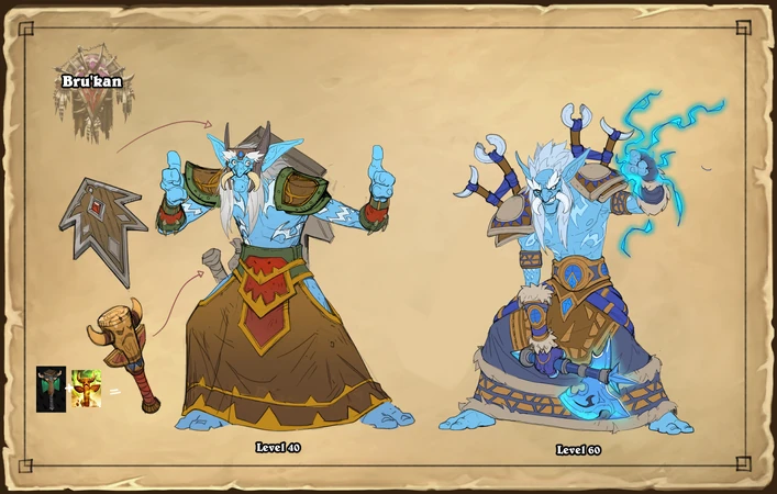 Concept art featuring Bru'kan of the Elements by Rafael Zanchetin