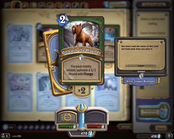 Viewing cards in Crafting Mode