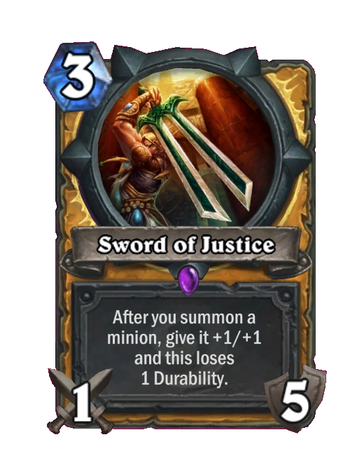 Sword of Justice Hearthstone Wiki
