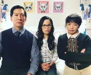 The 'Finn' family on set.