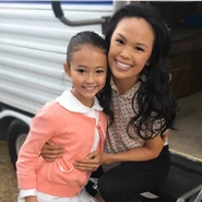 SooHoo on set with co-star Ella Gross.