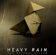 One of the Origami Killer's many "murder birds" over the game's title