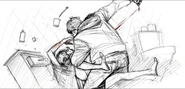 Concept art of Ethan stabbing Brad to death