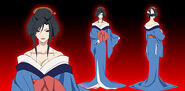 Hone Onna's kimono's concept art.