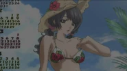 picture of a girl in a bikini on Nobuo's wall calendar