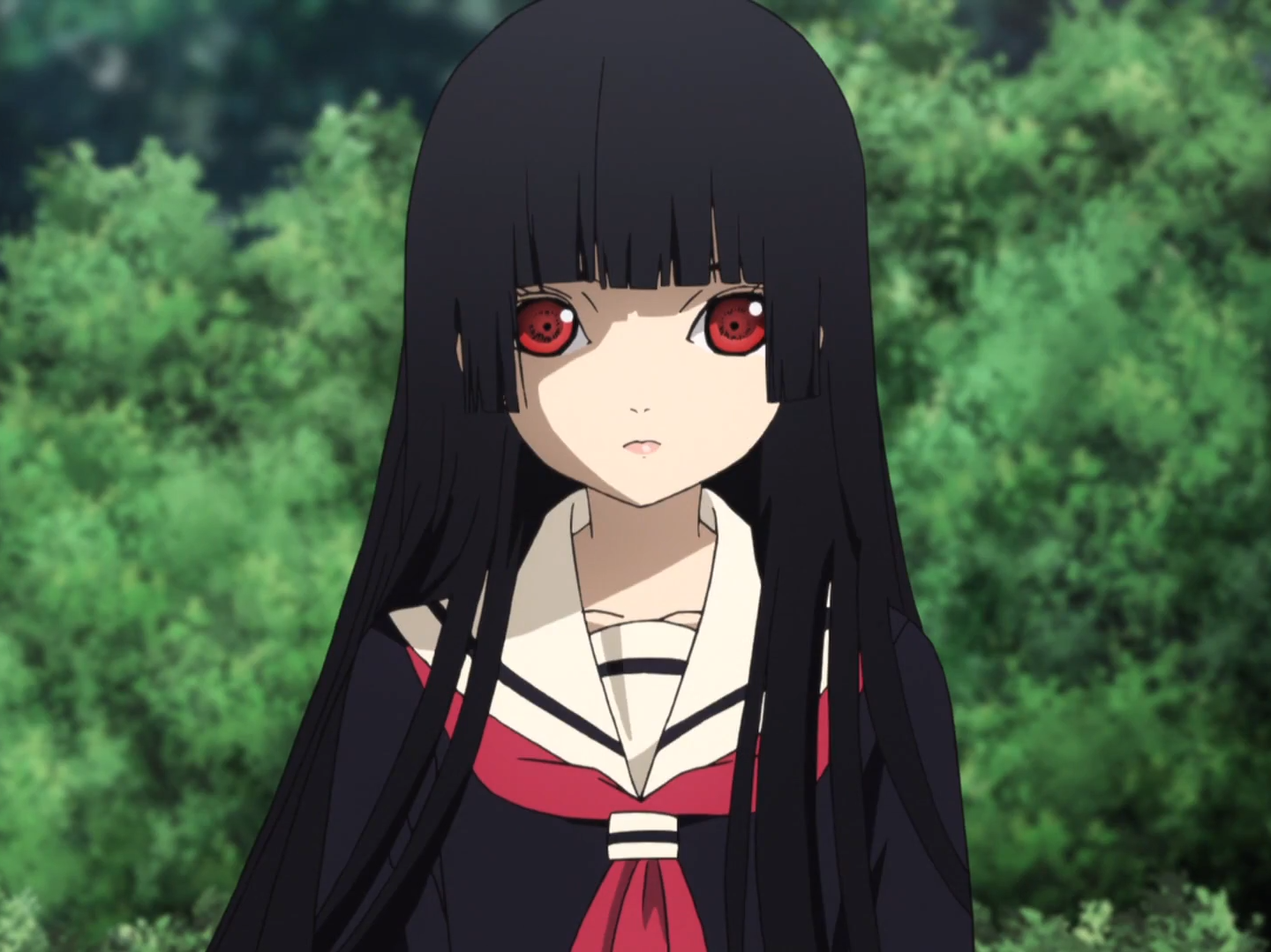 anime girl with bangs black hair