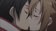 Asuna and Kirito kissing