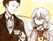 UM and Charlotte having tea