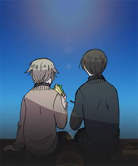 Vincent and Charles eat lunch together