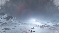 A view of Claorell's vast lunar dunes.