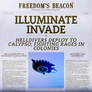 The front page of "Freedom's Beacon" no. 30,634 - Volume 191. Issued on December 12th, 2184