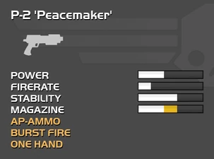 Fully upgraded P-2 Peacemaker sidearm