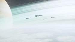 A Super Destroyer Squadron stationed above Crimsica