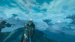 Two Helldivers scout ahead of their position as they watch an Illuminate  flyby. October 7th, 2185.