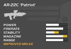 Fully upgraded AR-22C Patriot