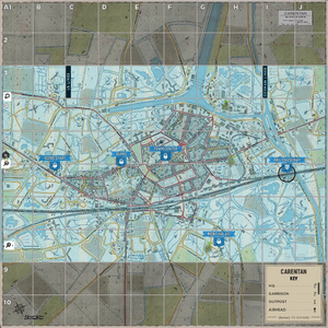 German Offensive on Carentan from the perpective of the US team. Notice the three initial garrisons in the G-H sector.