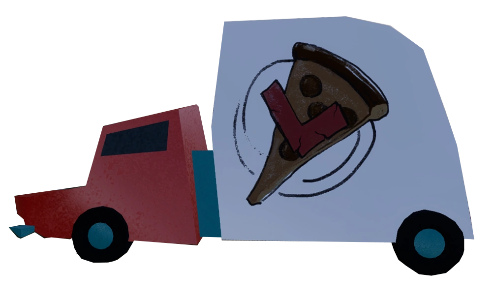 Сосед в машине. Hello Neighbor машина. Hello Neighbor 2 машина соседа. Грузовик с пиццей. Фургон из привет сосед 2