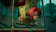 Beatrix in her truck in the intro cutscene