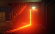 The red glow emitted from the basement